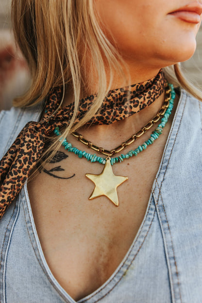 Chunky Chain Gold Star Necklace