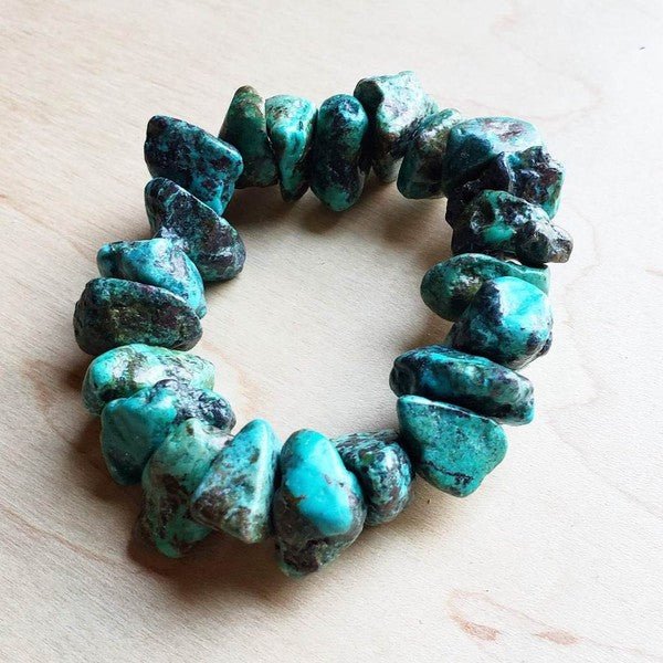 Chunky Natural Turquoise Bracelet - Rustic Jade Designs Co