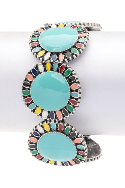 Compressed Stone Western Boho Stretch Bracelet - Rustic Jade Designs Co