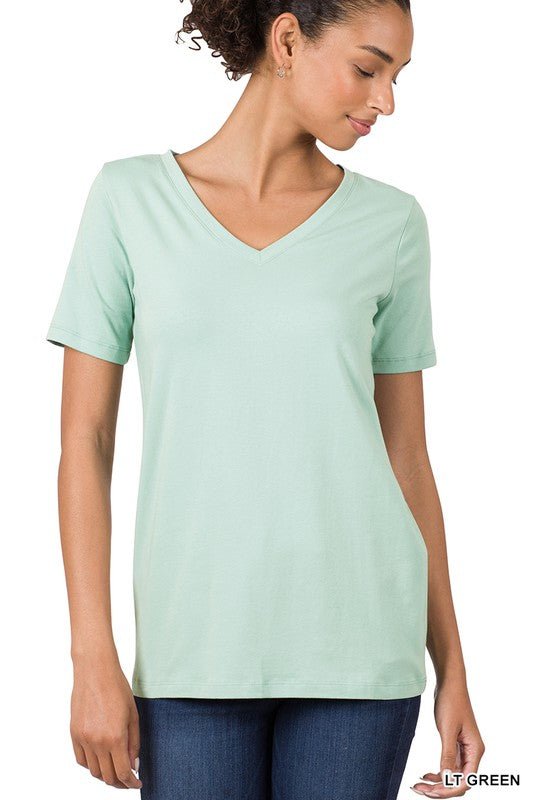 Cotton V - Neck Short Sleeve T-Shirts - Rustic Jade Designs Co