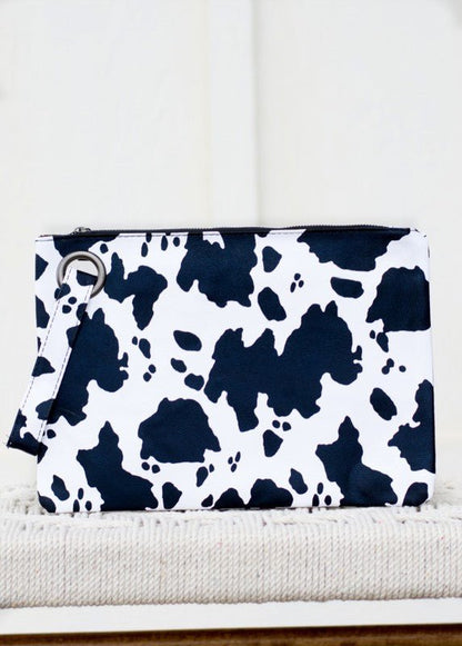 Cow Print Oversized Everyday Clutch - Rustic Jade Designs Co