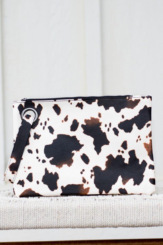 Cow Print Oversized Everyday Clutch - Rustic Jade Designs Co