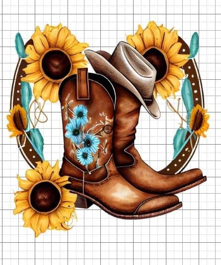 Cowgirl boots Western sublimation transfer Paper - Rustic Jade Designs Co