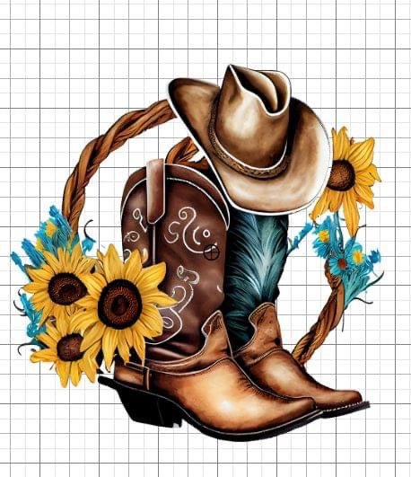 cowgirl boots Western sublimation transfer Paper - Rustic Jade Designs Co