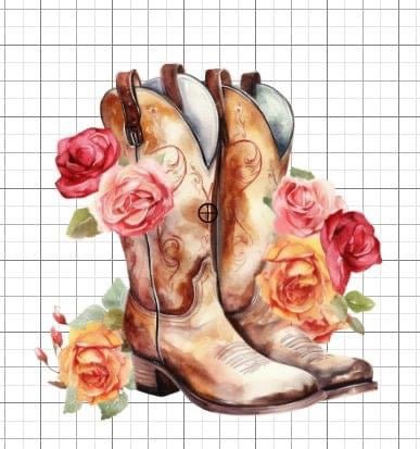 Cowgirl boots Western sublimation transfer Paper - Rustic Jade Designs Co