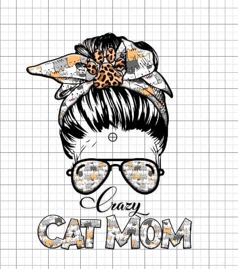 Crazy cat mom sublimation transfer Paper - Rustic Jade Designs Co