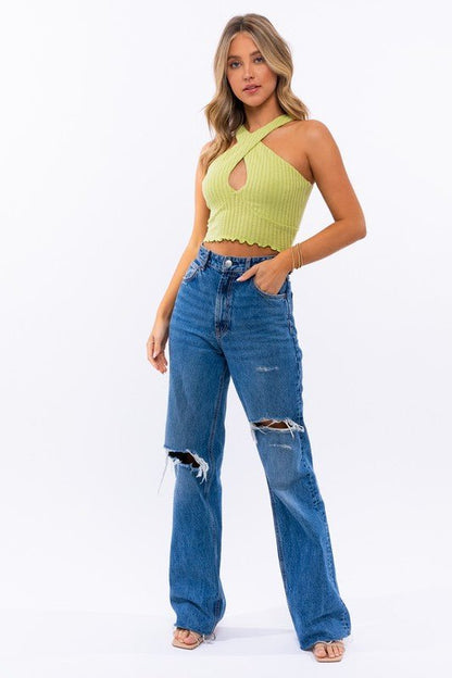 Criss Cross Crop Top - Rustic Jade Designs Co