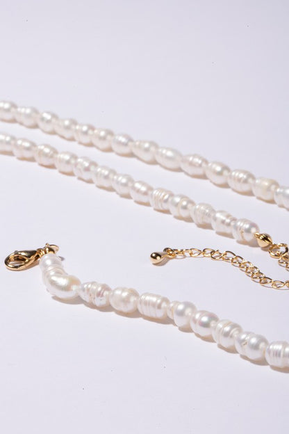 Small-sized natural pearl bracelet, necklace set
