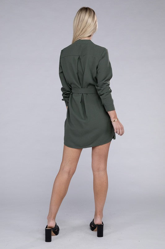 Shirt Dress with Belt