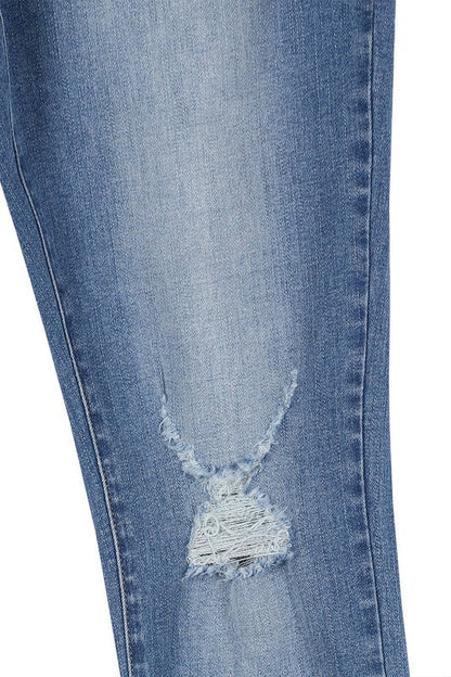 Dark wash distressed skinny jeans - Rustic Jade Designs Co