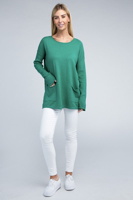 Viscose Front Pockets Sweater