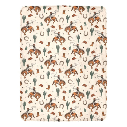 Rodeo Cowboy Throw Blanket Ultra-Soft Micro Fleece Blanket 60" x 80" Made in America