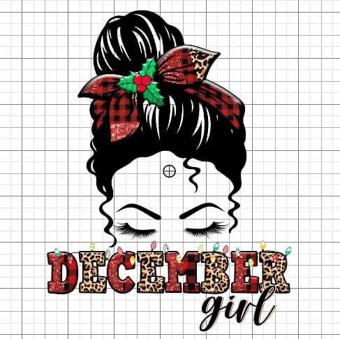 December girl sublimation transfer Paper - Rustic Jade Designs Co