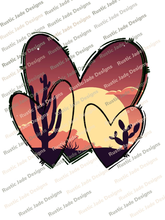 Desert 🏜 Hearts sublimation transfer Paper - Rustic Jade Designs Co