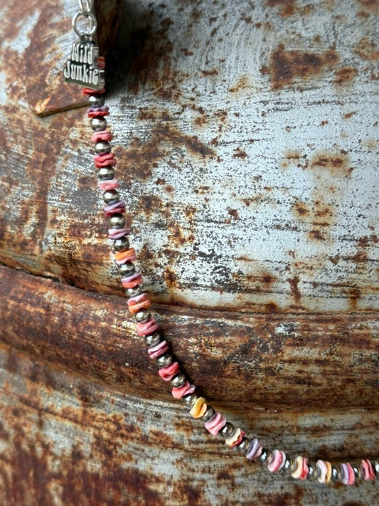 Desert Sunset Shell Heishi Bead Necklace