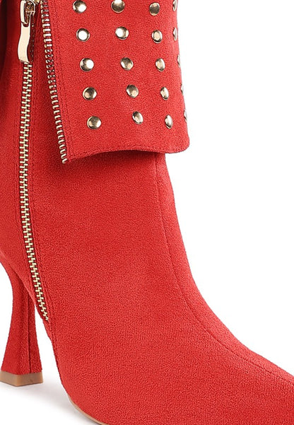 Piccini Stud Embellished Foldover Boots