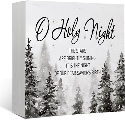 Christmas Decor Red Truck Christmas Wooden Box Signs Buffalo Plaid Christmas Decorations Christmas Decor for Home Office Bedroom Fireplace Car Tiered Tray Decor Christmas Gifts for Women 5x5