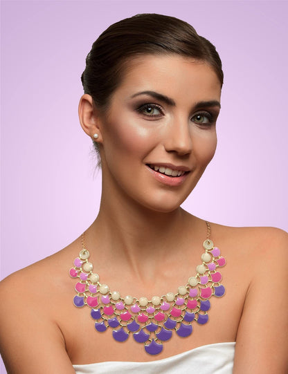 Jane Stone Fashion Statement Collar Necklace Vintage Openwork Bib Costume Jewelry