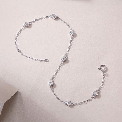 Dynamic Bubble - A fashionable jewelry bracelet and bangle set with Moissanite S925 sterling silver and Platinum-plated diamond