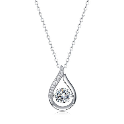 Dynamic - Fashionable and trendy jewelry set with 1-carat Moissan diamond S925 sterling silver, affordable diamond necklace pendant