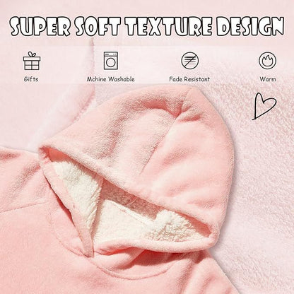 Krifey Wearable Blanket Hoodie, Oversized Sherpa Hooded as Birthday Gifts Christmas Gifts for Mom Women Girlfriend Men, Cozy Sweatshirt with Giant Pocket