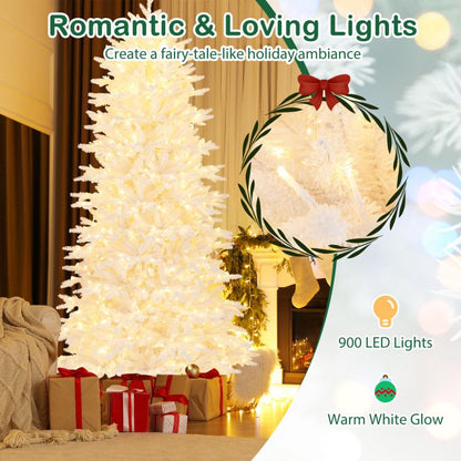 7 FT Artificial Xmas Tree with 1880 PE PVC Branch Tips for Party and Carnival