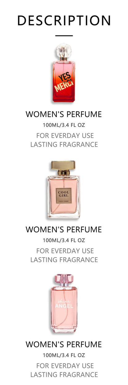 3-Piece Set, Women's Eau De Parfuma Spray Gift Box, Long Lasting Fragrance, 3 Different Flavor, Perfect for Holiday Gifts, Dating, Daily Life, Parties, 3.4fl.oz/bottle