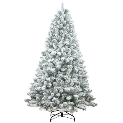 5ft Pvc Mixed Flocked Small XmasTree Pine Cone Hinged Automatic christmas Tree Artificial