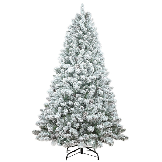 5ft Pvc Mixed Flocked Small XmasTree Pine Cone Hinged Automatic christmas Tree Artificial