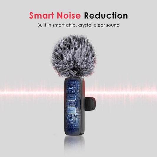Wireless Microphone for iPhone, iPad, Android, Lavalier Microphone for Video Recording - 2 Pack iPhone Mic Crystal Clear Recording with USB-C for Podcast Microphone, ASMR, TikTok