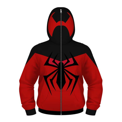 Kids Spider-->M.A.N Hoodies Hooded Zip Coat Jacket Top Outwear Fans Gift