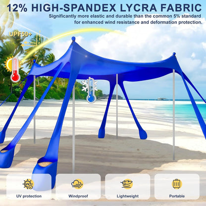 Let's go to the Beach - Portable Beach Tent Sun Shelter UPF 50+, Perfect 10x10 FT Pop-Up Canopy for Outdoor Fun