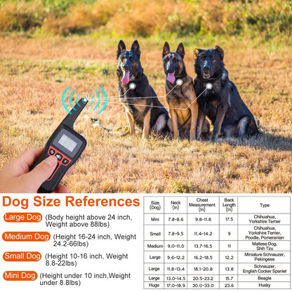 Long-Range Dog Training Collar - 3280FT Waterproof with Vibration, Beep & Shock Features
