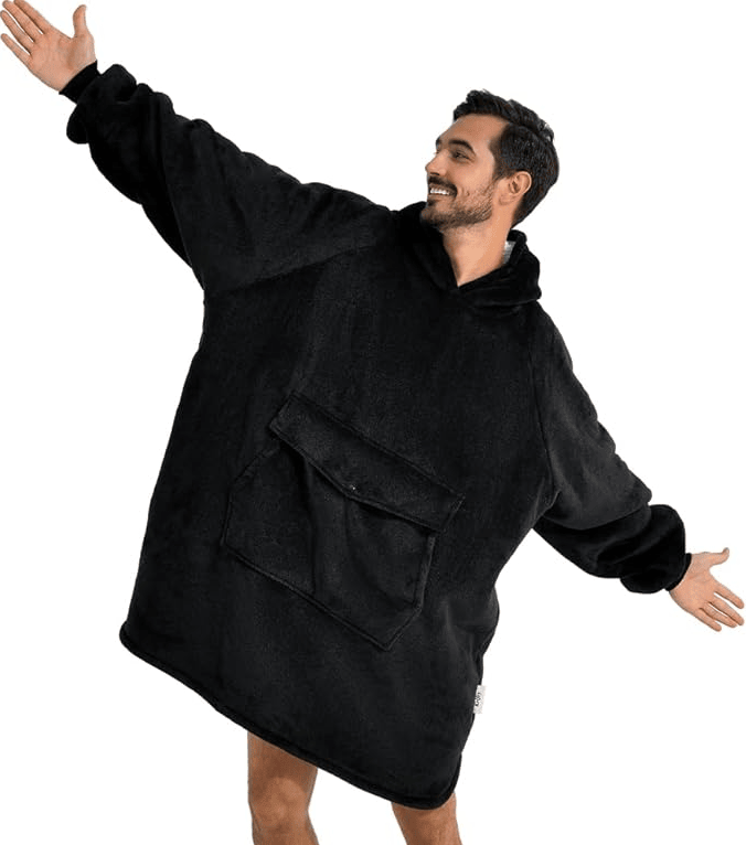 Krifey Wearable Blanket Hoodie, Oversized Sherpa Hooded as Birthday Gifts Christmas Gifts for Mom Women Girlfriend Men, Cozy Sweatshirt with Giant Pocket