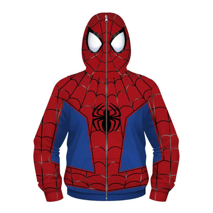 Kids Spider-->M.A.N Hoodies Hooded Zip Coat Jacket Top Outwear Fans Gift