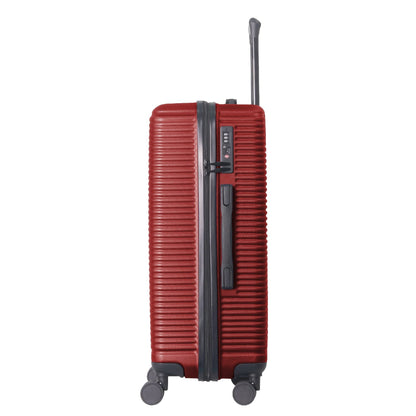 Luggage Sets ABS Hardshell 3pcs Luggage, Lightweight Durable Suitcase sets Spinner Wheels Suitcase with TSA Lock 20''24''28'' Available(WINE RED)
