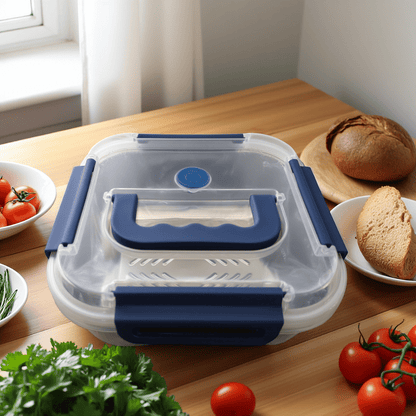 Yakimoto 2/4/6/8/10 PCS Extra-Large Stainless Steel Food Storage Containers With Blue Lids - Deep Design, Airtight Seal, Perfect For Refrigerator Organization, Meal Prep, Lunch Boxes & Kitchen Pantry