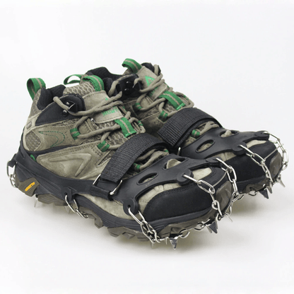 1 pair Outdoor ice claw anti slip shoe cover hiking shoe nail chain stainless steel anti slip snow climbing anti fall shoe nail chain