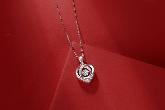 With you in my Heart - A fashionable and trendy jewelry necklace pendant set with 0.5-carat Moissanite S925 sterling silver