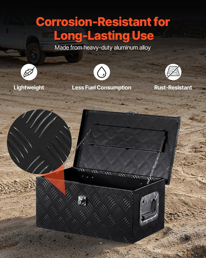 20"x12"x9.5" Heavy Duty Aluminum Truck Bed Tool Box for Pickup RV Black