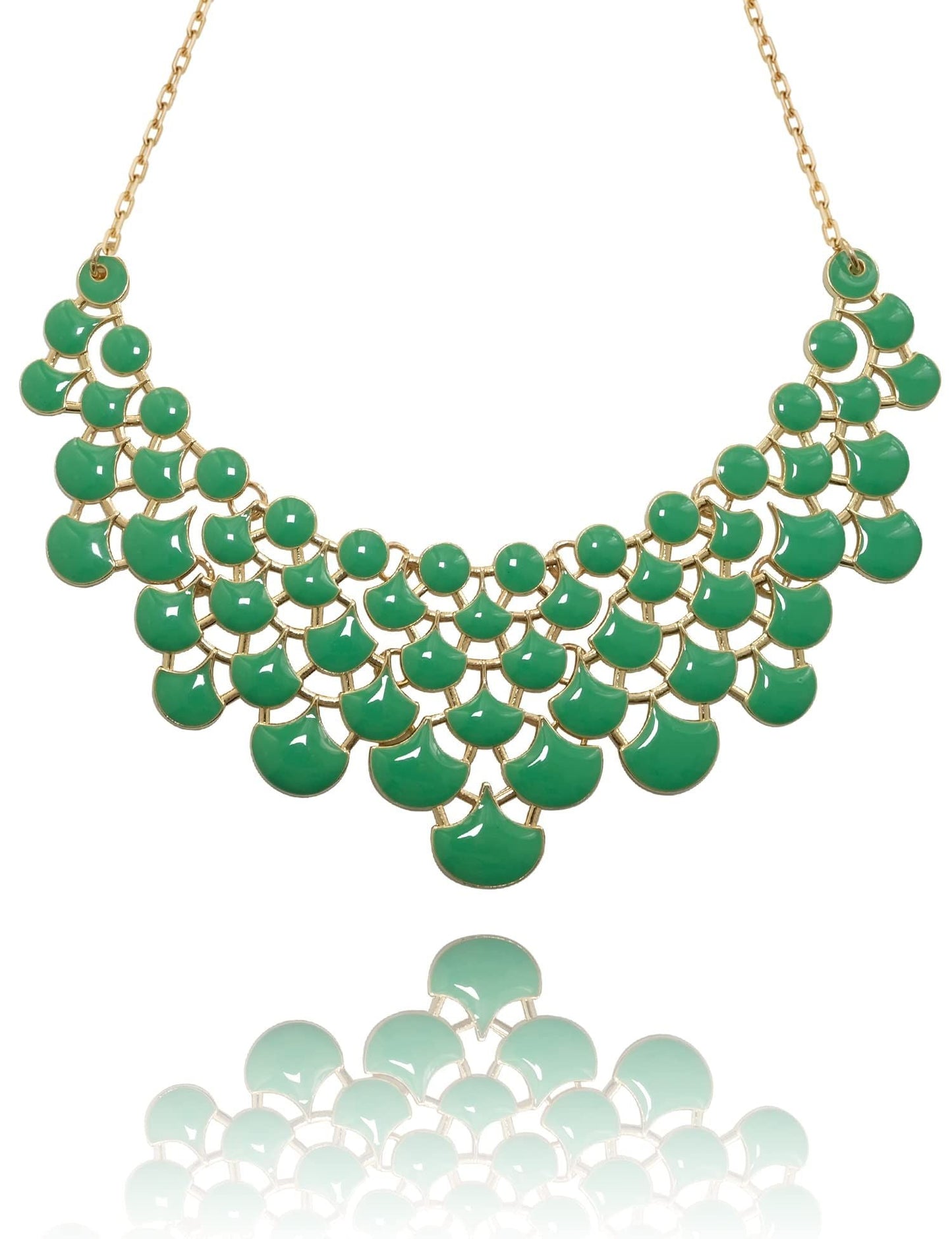 Jane Stone Fashion Statement Collar Necklace Vintage Openwork Bib Costume Jewelry
