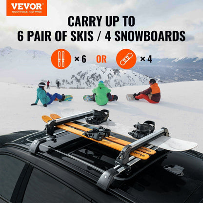 Ski Snowboard Roof Rack 31.7" Universal Ski Rack for Car Roof with Lock