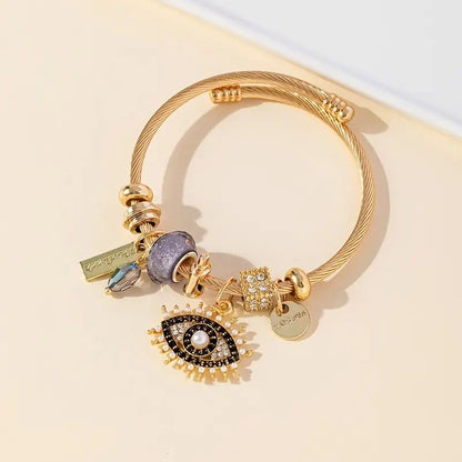 DIY bead bracelet, multi-element stainless steel copper alloy rhinestone fashion accessory