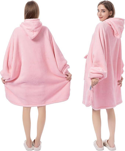 Krifey Wearable Blanket Hoodie, Oversized Sherpa Hooded as Birthday Gifts Christmas Gifts for Mom Women Girlfriend Men, Cozy Sweatshirt with Giant Pocket