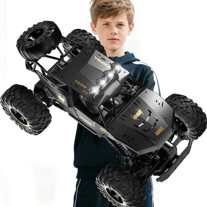 2025 RC 37cm 1:12 4WD Large Remote Control Cars Rock Crawler Monster Truck with 2 Battery ,Kids Toys Gifts