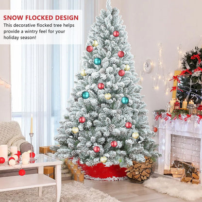 5ft Pvc Mixed Flocked Small XmasTree Pine Cone Hinged Automatic christmas Tree Artificial