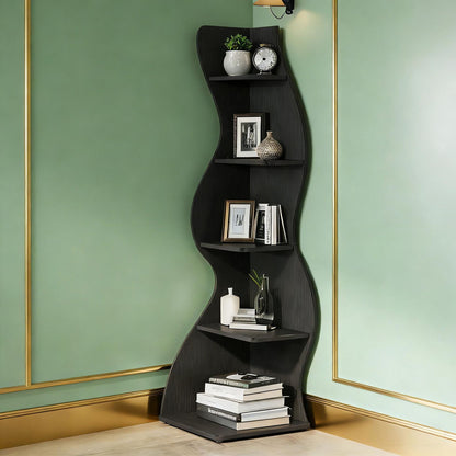 Modern Wall Corner Bookshelf Bookcase