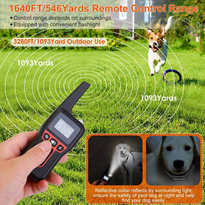 Long-Range Dog Training Collar - 3280FT Waterproof with Vibration, Beep & Shock Features