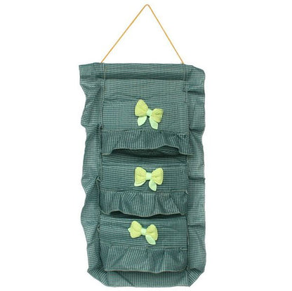 [Plaid & Bowknot] Green/Wall Hanging/ Hanging Baskets/Wall Organizers/ Baskets (11*21)