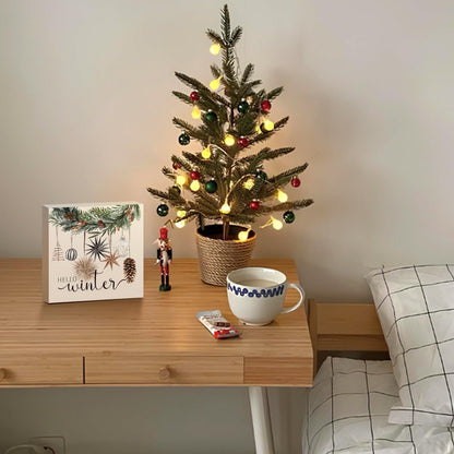Christmas Decor Red Truck Christmas Wooden Box Signs Buffalo Plaid Christmas Decorations Christmas Decor for Home Office Bedroom Fireplace Car Tiered Tray Decor Christmas Gifts for Women 5x5